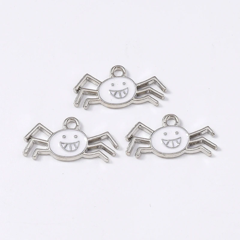 Duarte 20 Teile/los Nette Emaille Halloween Spinne Charms Anhänger für Schmuck Machen Tropfen Ohrringe Halsketten Armbänder ﻿ DIY-Geschenke – Detail 8