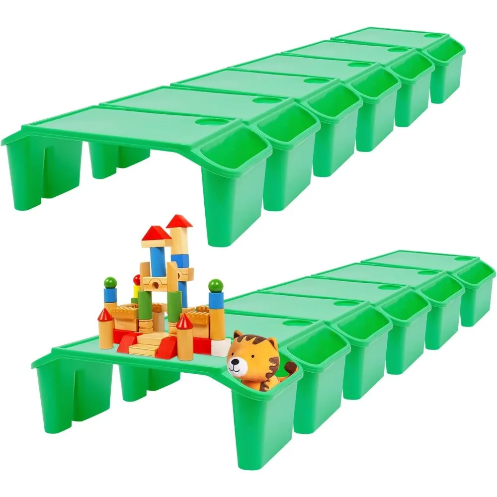 12 Pcs Kids Lap Desk Tray Bulk 19.69 * 9.84 * 7.1in Plastic Breakfast Laptop Trays with Side Pockets 2