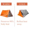 2 Person Emergency Shelter Bivy Survival Tent Kit Mylar Tube Tent Sleeping Bag Waterproof Outdoor SOS Thermal Blanket Reusable 4