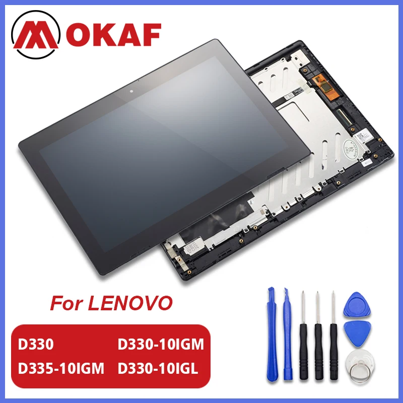 OKANFU LCD Display Touch Screen For Lenovo IdeaPad D330 N5000 N4000 D330-10IGM 81H3009BSA Glass Assembly with frame HD or FHD |
