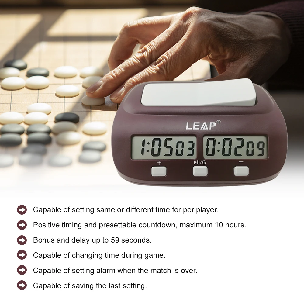 Professional Digital Chess Clock Count Down Chess Timer with Alarm Electronic Board Game Bonus Competition Master Tournament