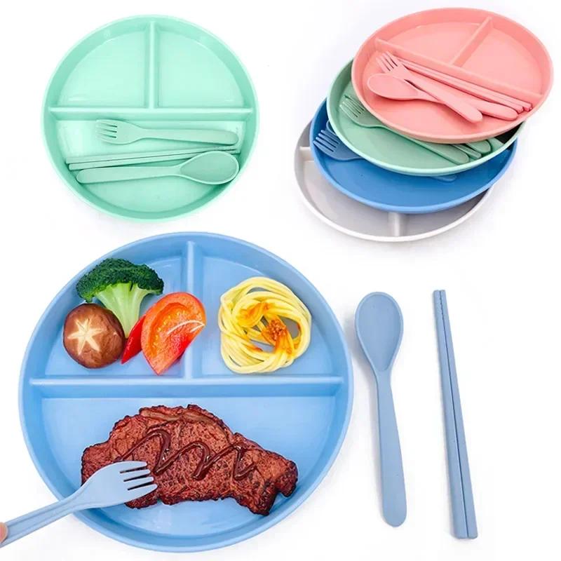 어린이 디너 플레이트 분할 테이블 플레이트, 성인 낙하 방지 플라스틱 플레이트..