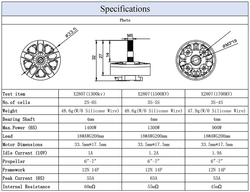 Sb0f8c25100d44f7dba5cb7e8f5335eebo 9IMOD Brushless Motor X2807 X2812 900KV/1115KV/1300/1500/1700KV 2-6S 4mm Bearing Shaft Motor for RC FPV Racing Drone Multicopter