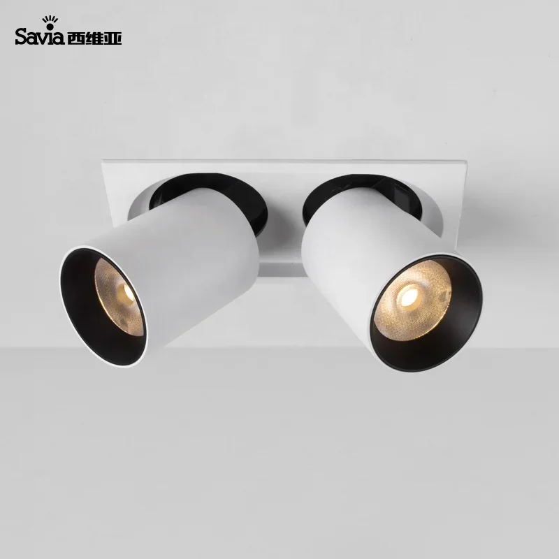 Savia Anti Glare Modern Hallway Corridor Ceiling Flush Mount Moving Head Led Spotlight Recessed 350 Degree Rotation Downlight