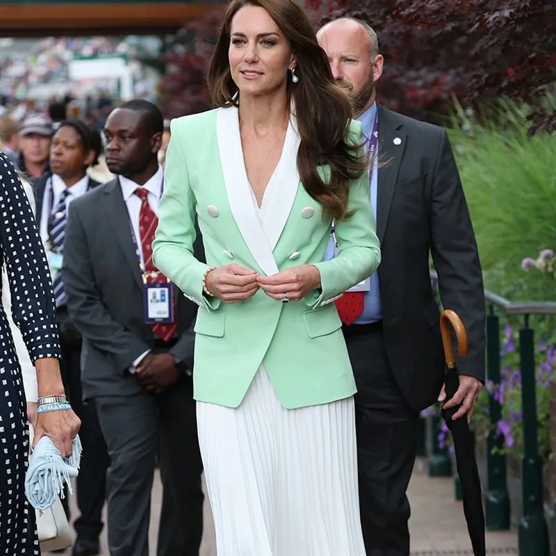 

Зеленый Блейзер Kate Princess, цветные блоки, куртка с надрезами, мода, 81520