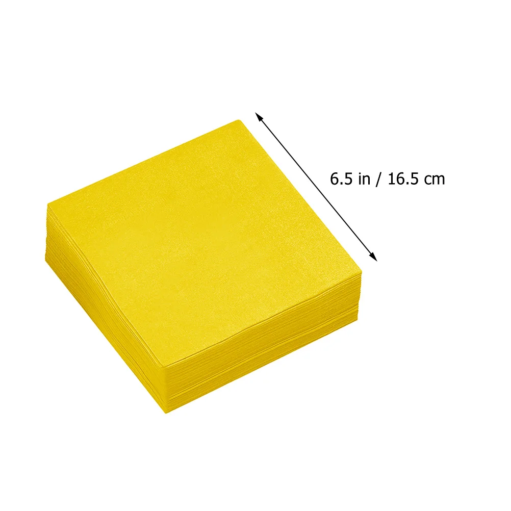 80 Pcs Decorative Napkin Birthday Yellow Tissue Party Table Decors Decoration Napkins Raw Pulp Wood Paper Supply