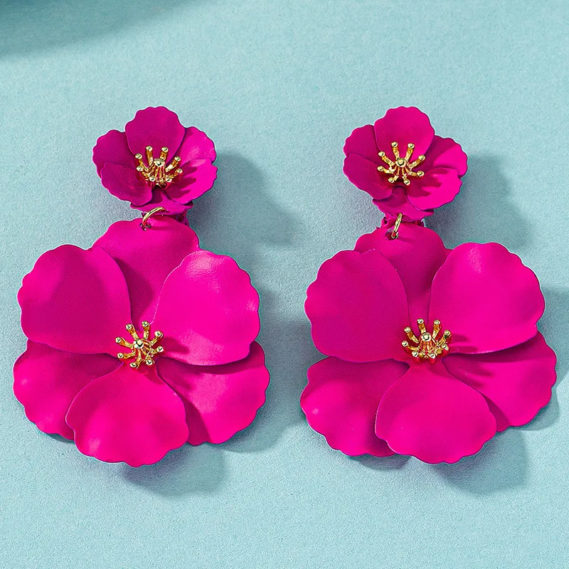 MiHan Fashion Jewelry Vintage Temperament Flower Earring For Women Female Gifts Sweet Design Popular Ear Accessories ear clip earrings clip earrings ear accessories
