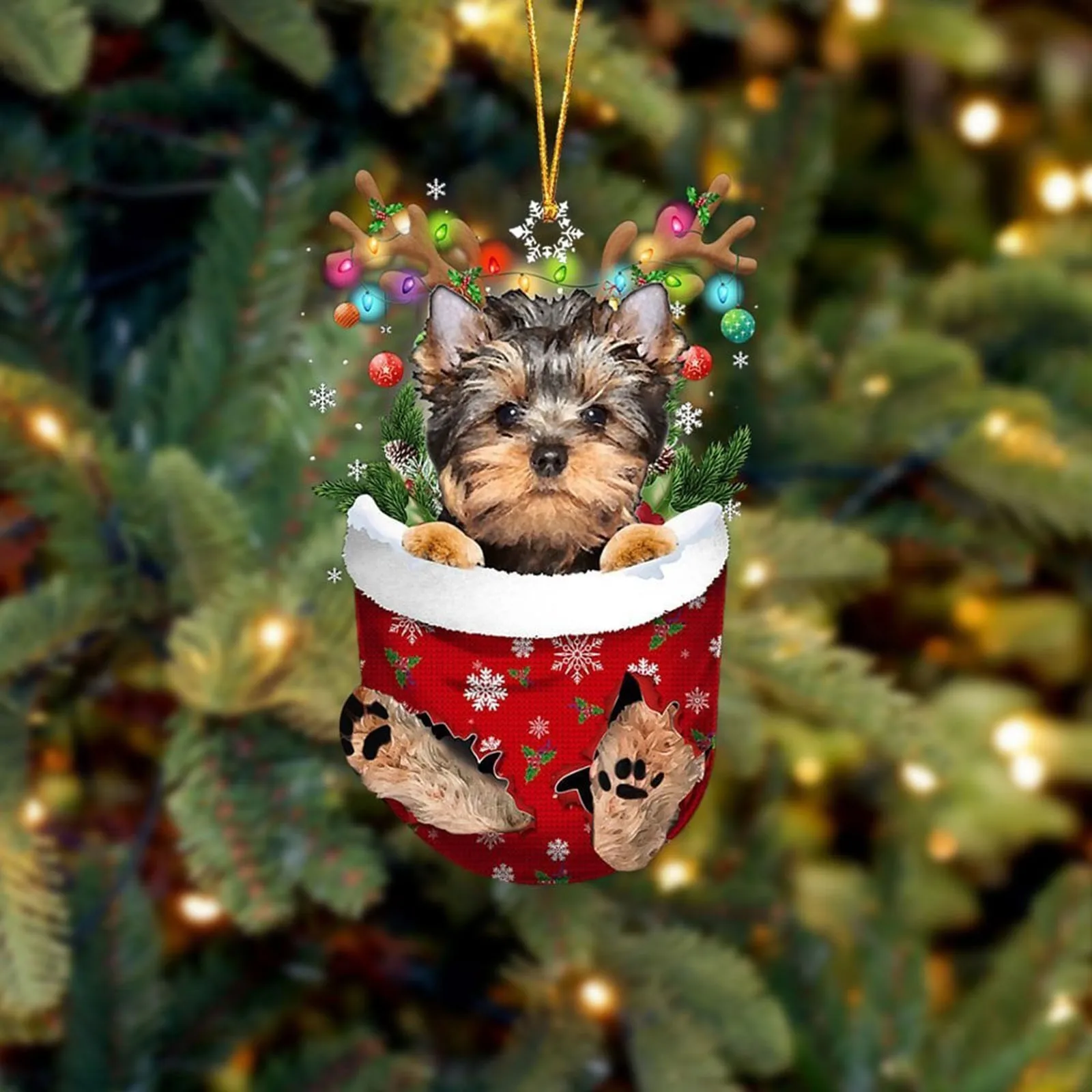 

2023 Christmas Tree Pendant Cute Puppy Resin Acrylic New Room Xmas Gift Decoration Ornament Festive Dog Year Party Supplies