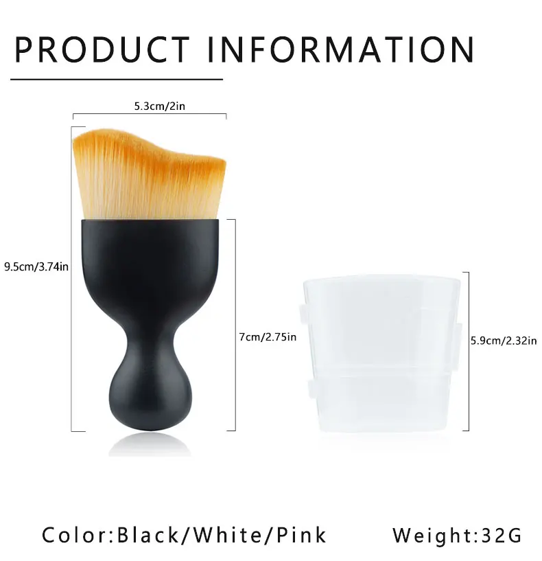 Description Picture 4 of itemFoundation Makeup Brush Base Black S Shape Synthetic Fiber High Quality Curved Blush Powder Blendeing Face Make Up Tools Women