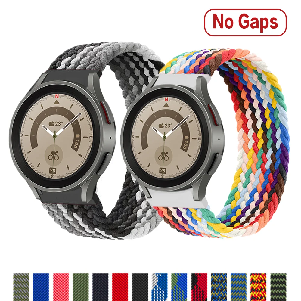 

No Gaps Band For Samsung Galaxy Watch 4 strap 6 44mm 40mm classic 46mm 42mm Braided solo loop correa Bracelet Galaxy 5 Pro 45mm