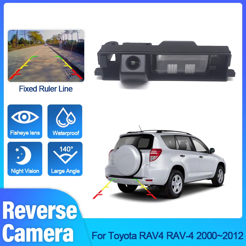 

140 Degree Fish Eye Lens Car License Plate Light Rear View Reverse Backup Camera For Toyota RAV4 RAV-4 2000~2010 2011 2012