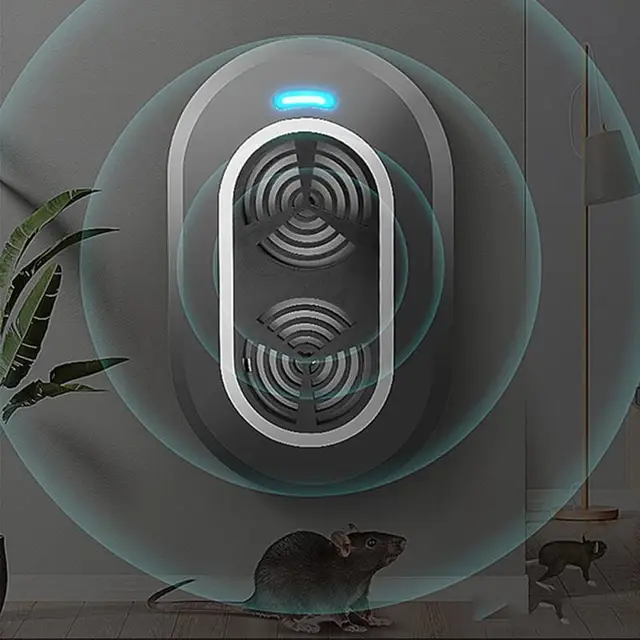 Double Horn Háztartás Ultrahangos Elektronikus Rágcsáló Tribellens Csendes Energiatakarékos Kártevőirtó Erőteljes - Image 4