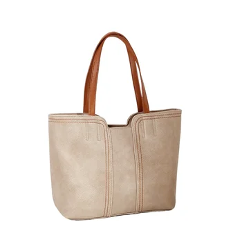 Borsa a Spalla da Donna con Manico Superiore, Grande Capacità, Stile Vintage Elegante, per Uso Quotidiano, Lavoro e Ufficio