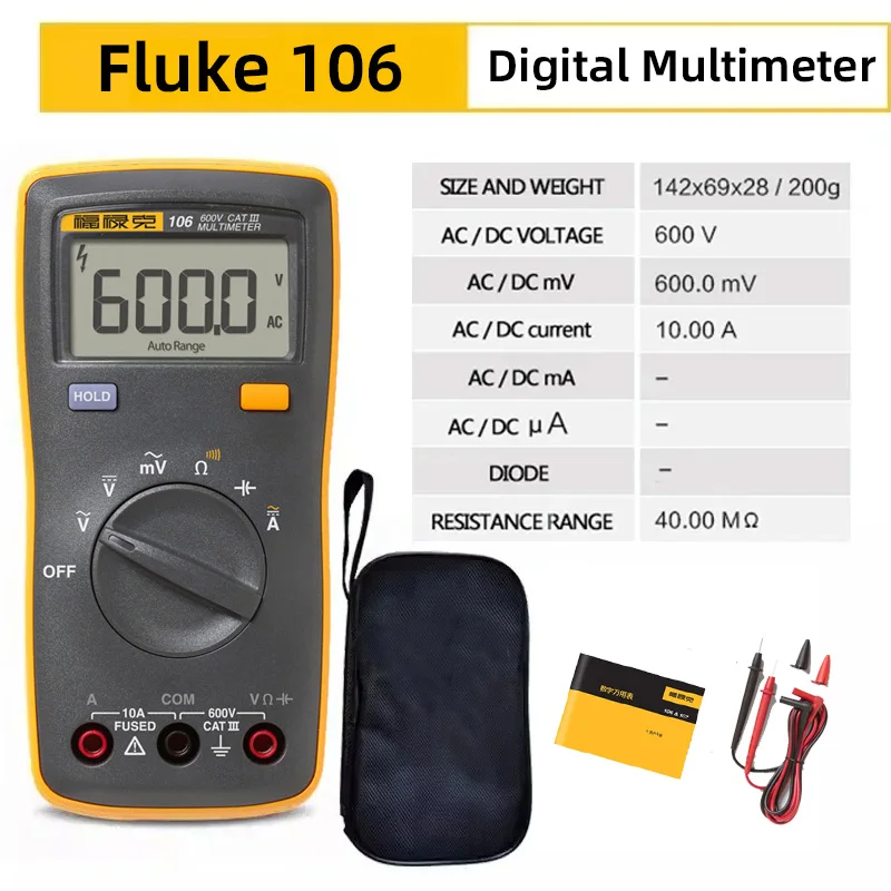 

Original Fluke 106/107 digital multimeter voltage current resistance diode test tools