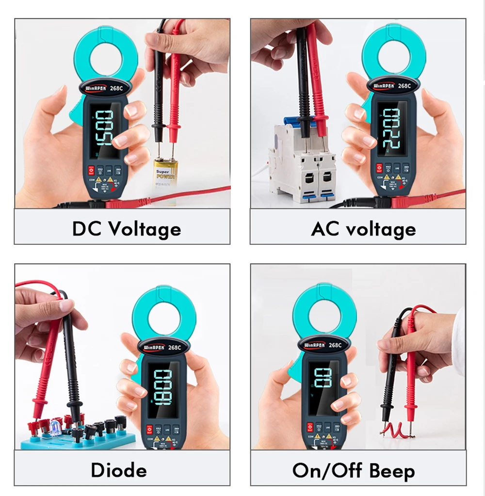Winapex 268C AC Leakage Current Clamp Meter 0.01mA Professional Current Pliers N