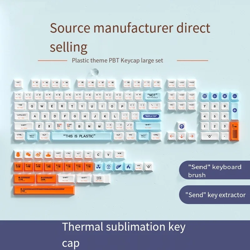 Plastic Theme Mechanical Keyboard Keycaps Large Full Set of XDA High PBT Material Thermal Sublimation Personality Keycaps
