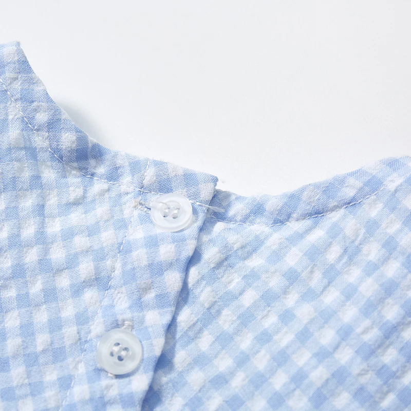 Pink/Blue Kids Clothes Summer Lattice Dress Baby Girls Clothes Cartoon Ducks Dresses Children's Clothing Vestidos Cotton