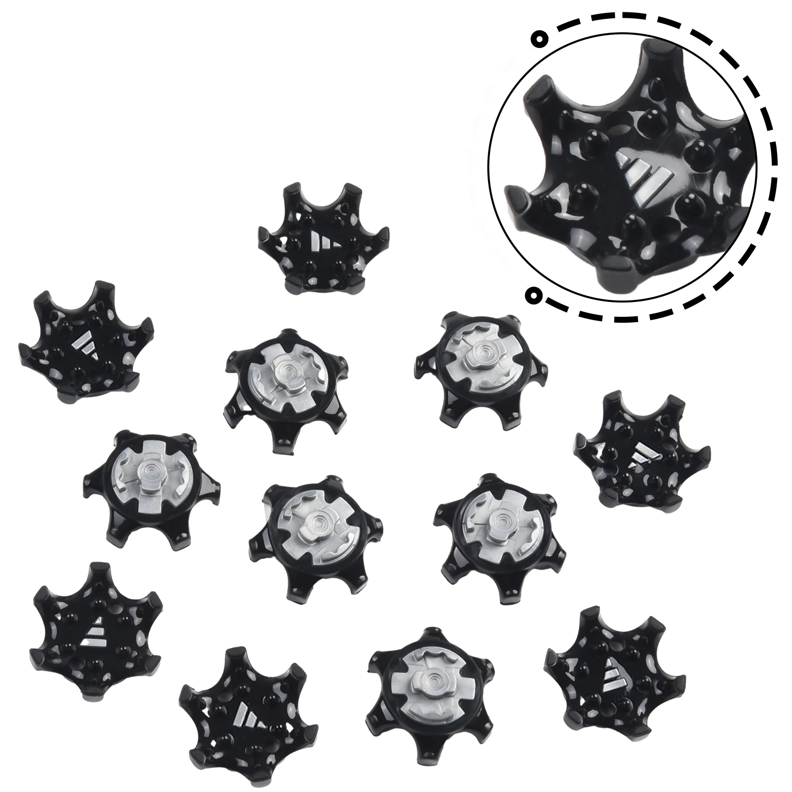 

Golf Shoe Spikes Replace Clamp Cleat Screw-In Removal Tools Plastic Black Soft Durometer TPU Golf Training Accesseries