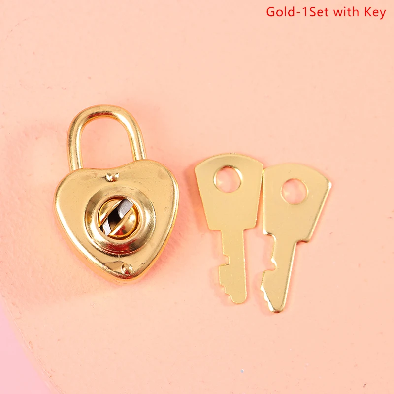 Mini Heart Shaped Padlocks With Keys - Colorful Metal Locks For Diaries & Jewelry Boxes (2-Pack)