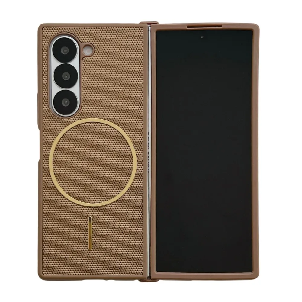 Premium PU Matte Slim Shockproof Magnetic Wireless Charging Protective Cover - Solid Color
