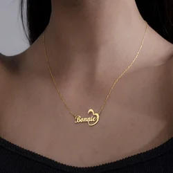 Heart Love Personalized Name Necklace For Women Gifts Women's Neck Chain Necklaces Fashion Jewelry Birthday Girlfriend