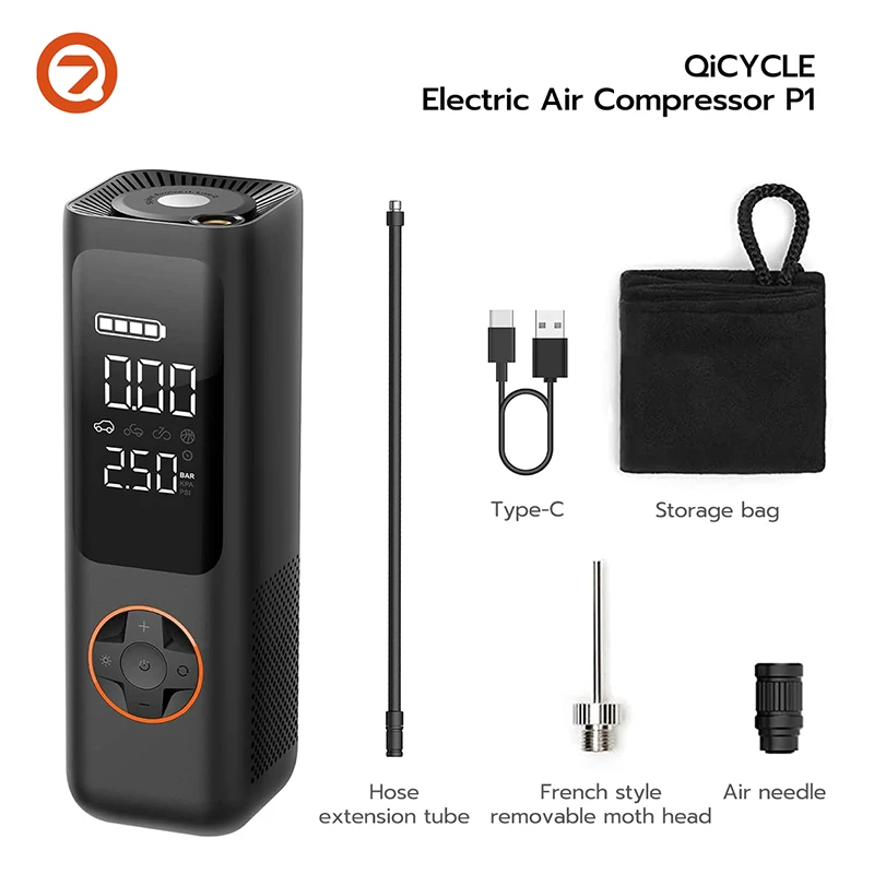 QiCYCLE Electric Air Compressor Emergency Power Portable Tyre Inflator