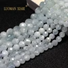 100% Natural Stone Faceted AAA+Aquamarine Blue Round Gemstone Loose Beads For Jewelry Making  DIY Bracelet Necklace 6/8/10MM 2