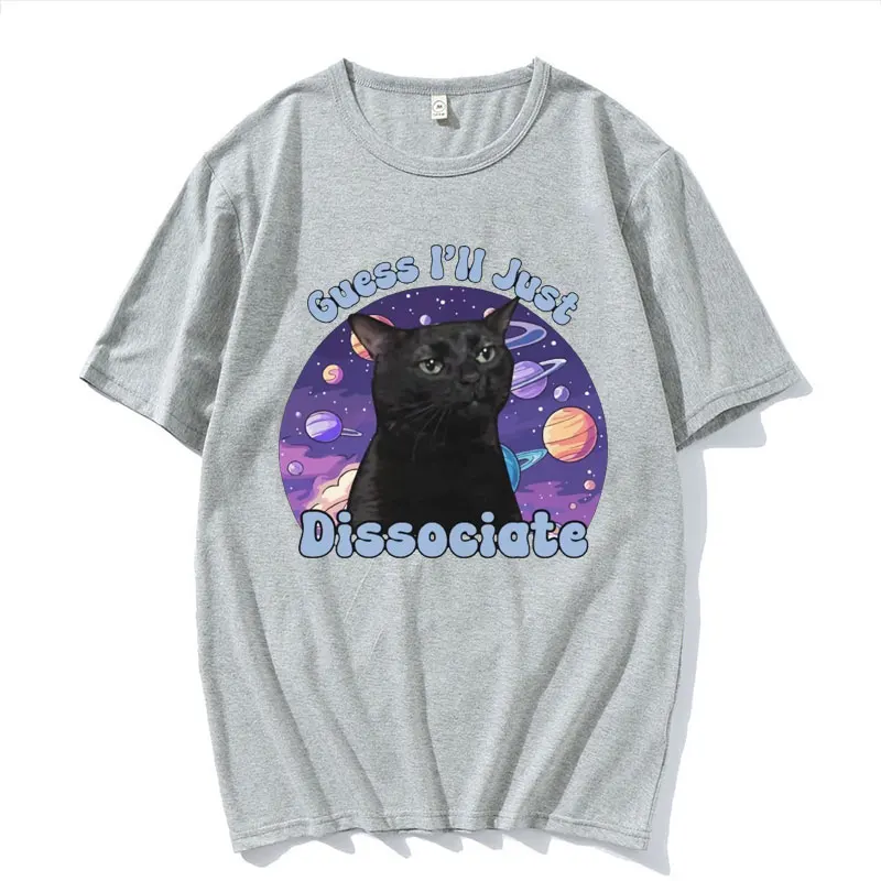 Black Cat Funny Meme Graphic T Shirt Summer Men Women Casual