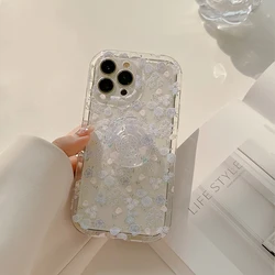 Transparent Floral Phone Case with Holder - Elegant Flower Design - Galaxy A33 (1)