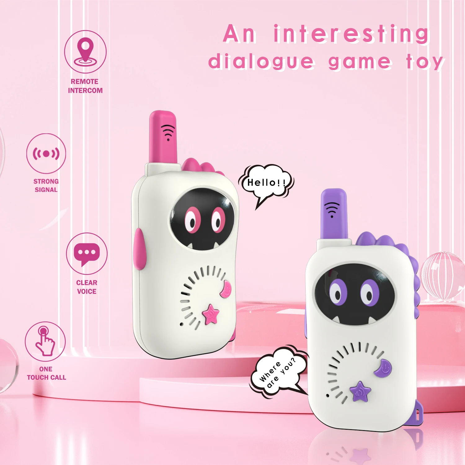 2pcs Mini Walkie Talkie Kids Children Long Distance Wireless Transmission Outdoor Handheld Two Way Radio for Boys Girls Gift