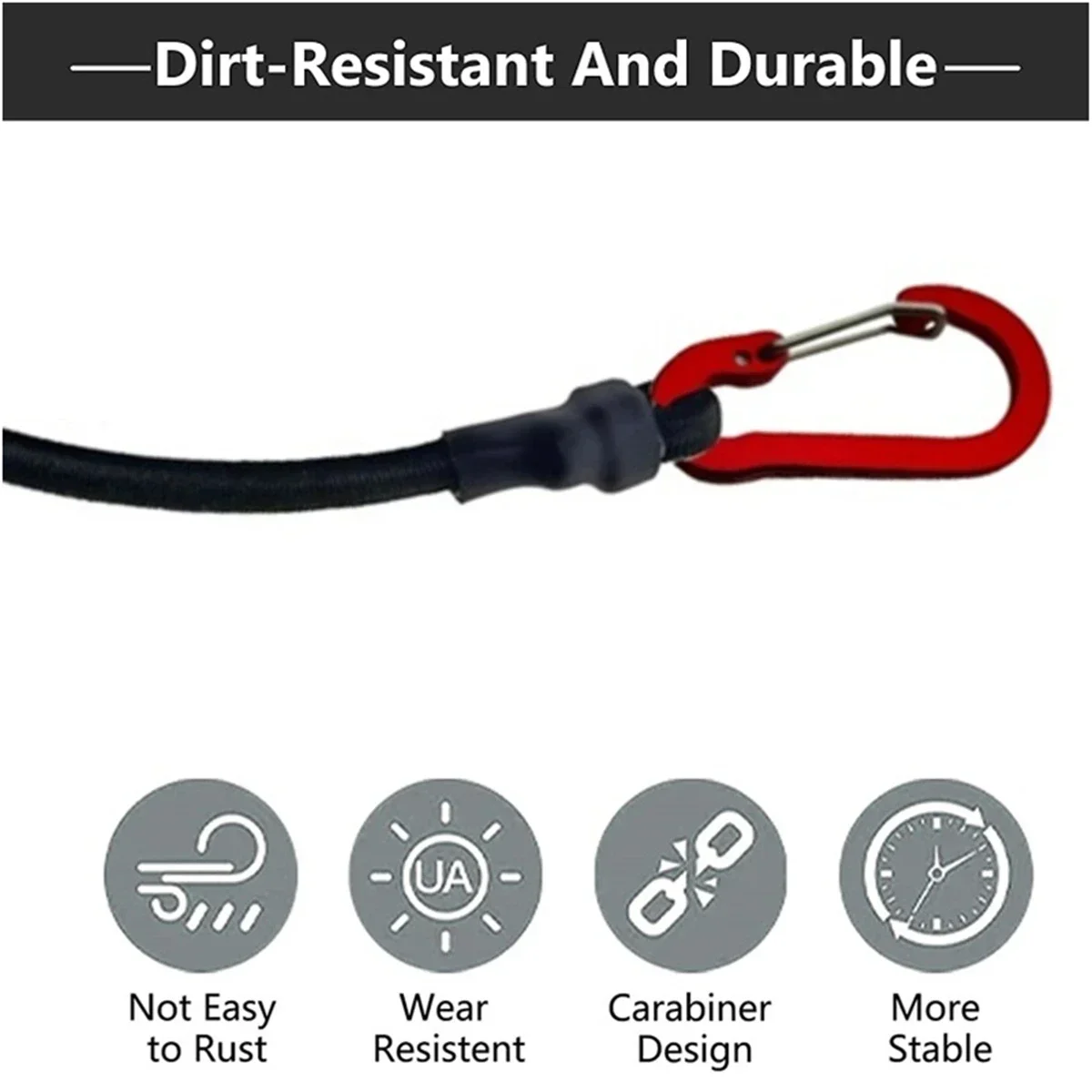 Heavy Duty Bungee Cord Elastic Tie Strap String Carabiner Hooks