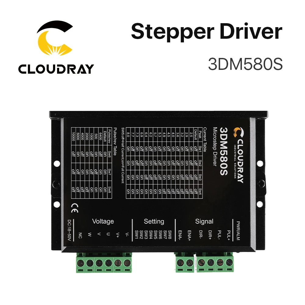Cloudray 3DM580S 3 Phase Stepper Driver 24-50VDC for Nema 23 Stepping Motor Controller CNC Engraving Machine stepper motor controller