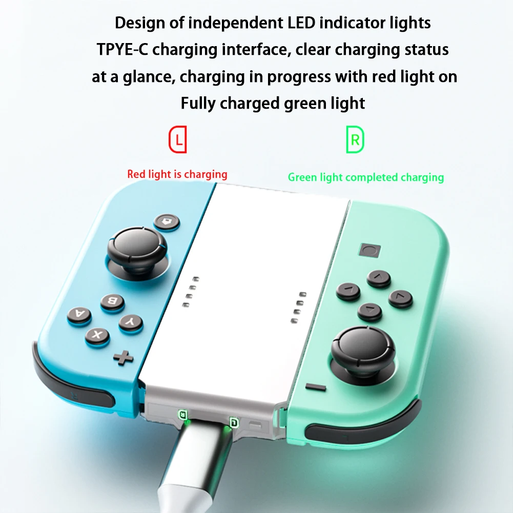 【Limited Time Only】 Charging Grip Bracket For Joypad 3400mAh Rectangle Shaped Charging Dock TPYE-C Controller Portable Charging Station For Switch.