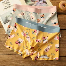 

High quality modal cotton Cute cartoon men boxer shorts male rabbit print boxers male underwear men underpants boy underwear