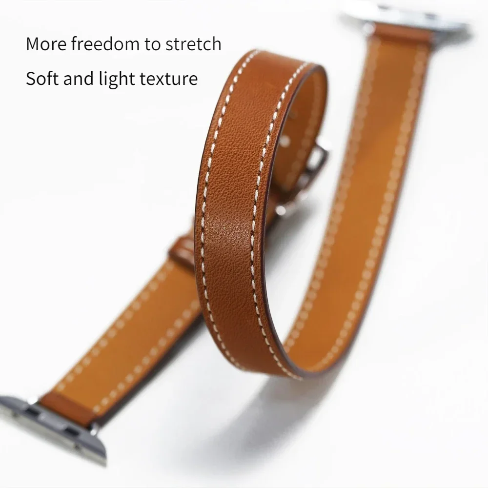 Double Tour Leather Strap Fashion Band