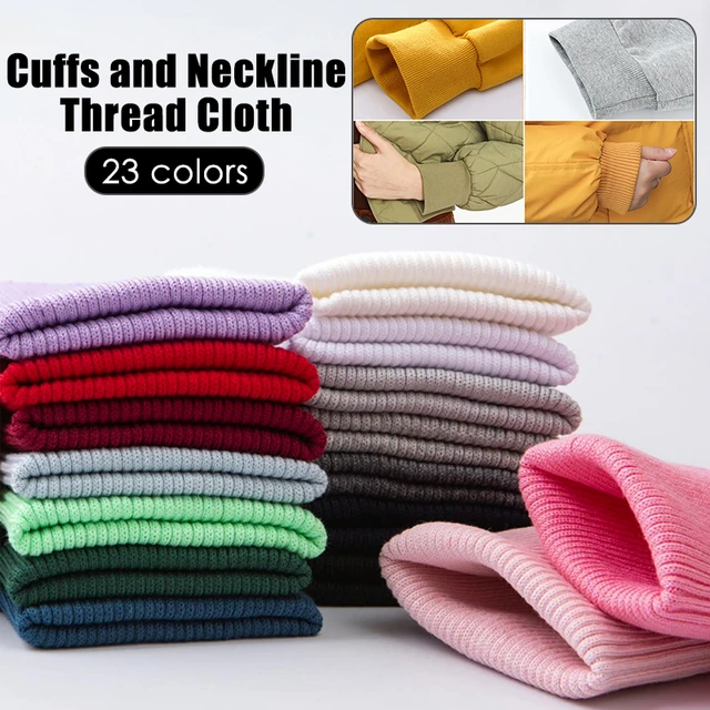 Cotton Knit Stretch Rib Fabric Sweatshirt Garment Cuffs Neckline Elastic  For Sewing Clothes