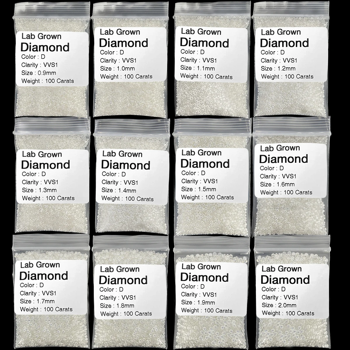 Super White 10/30/50 PCS Wholesale 0.8-3mm Melee Lab Grown Diamond Loose Without IGI Number HPHT DEFG VVS-SI Pass Diamond Test 2