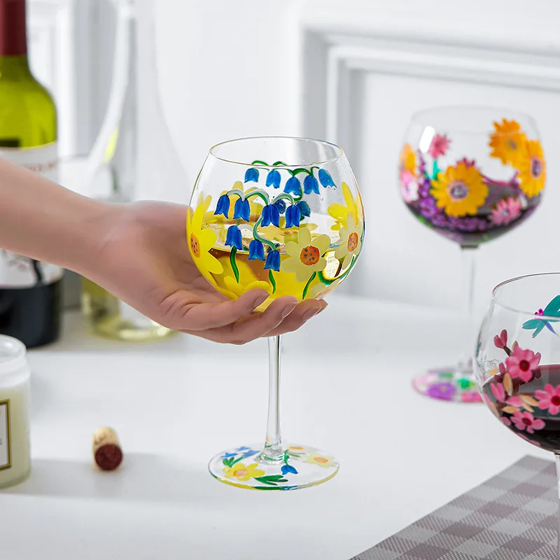 Unique wine glasses handmade 2 colored wine glasses 700 ml wedding gift idea