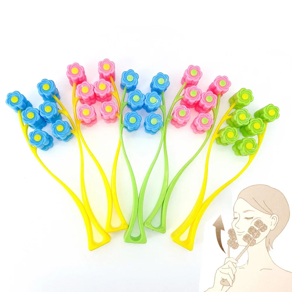Flower-Shaped Facial Massager Roller for Anti-Wrinkle and Relaxation