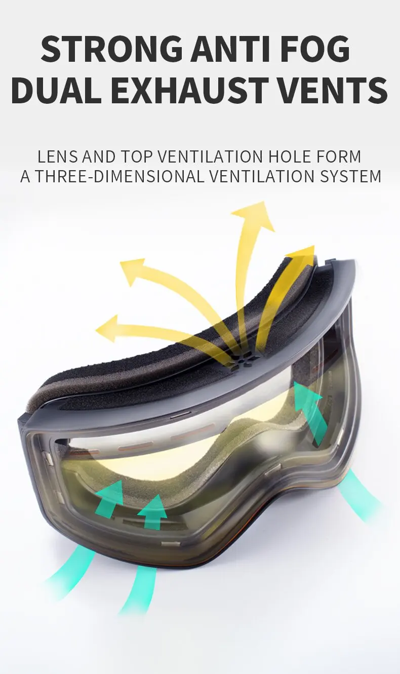 Obaolay Magnetic Ski Goggles for Adult HD Anti-Fog Full REVO Lenses Snow Glasses Large Size