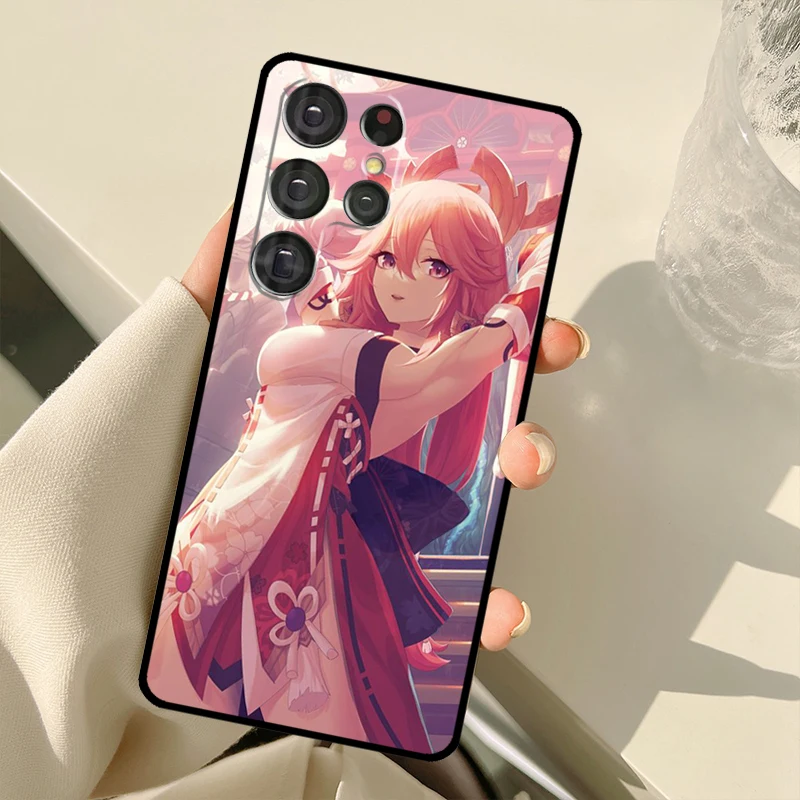 Elegant Yae Miko Inspired Smartphone Protective Case