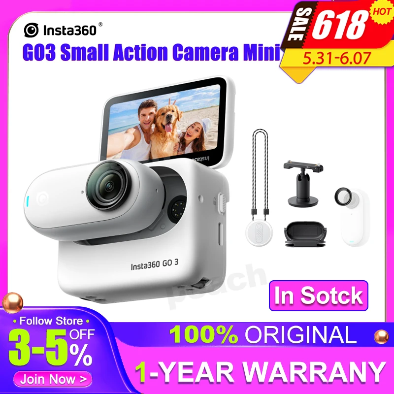 미니 액션 카메라 추가 배터리 10m 방수 소형 안정화 스포츠 캠, Insta360 GO 3, 인스타 360 GO3, 브이로그용