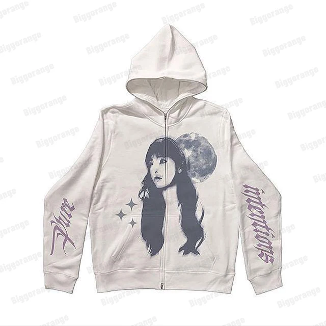 Retro Fall/Winter High Quality Fashion Warm Hoodies for Women Y2K Harajuku High Street Men Sweatshirt Zip Up Hoodie