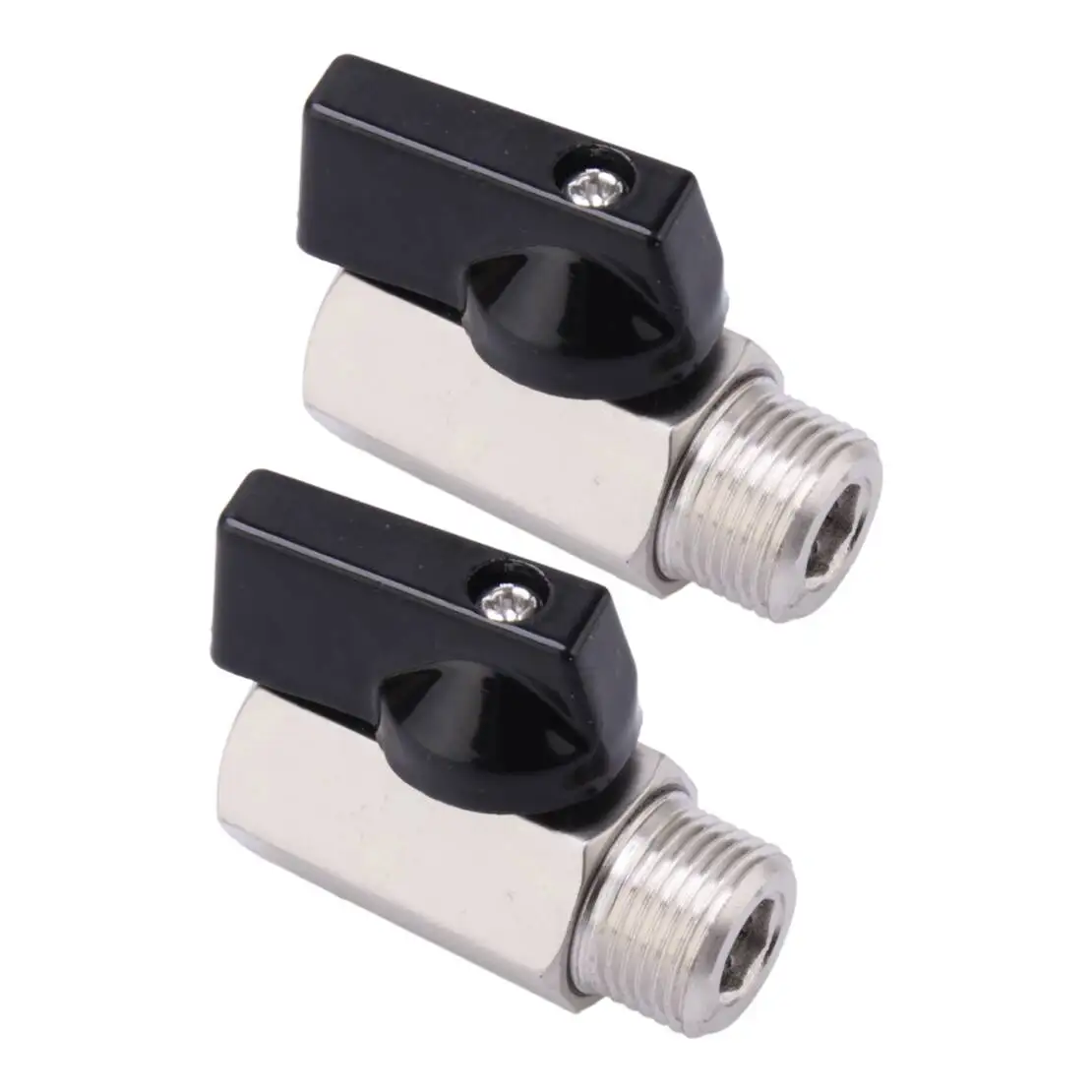 2Pcs 3/8'' Male To Female Mini Ball Shut-Off Switch Valve Carbon Steel