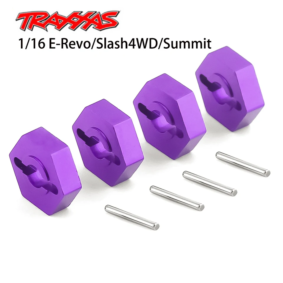 Adattatore esagonale in lega di alluminio da 4 pezzi dadi di conversione dell'estensione dell'adattatore per mozzi esagonali da 12mm a 17mm per pneumatici 1/10 RC Car Upgrade 1/8  26