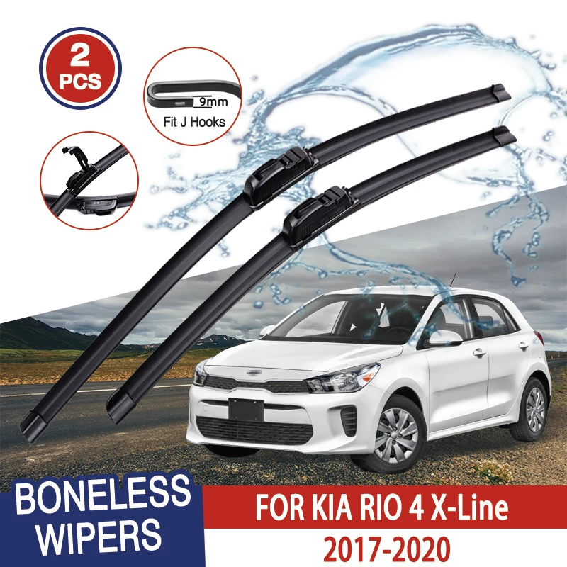 Für KIA RIO 4 X-Line 2017-2020 Auto Front Wischer U-typ Weiche Gummi Ohne Knochen wischer HD Leise Langlebig Automotive Wischer 24 "+ 16"