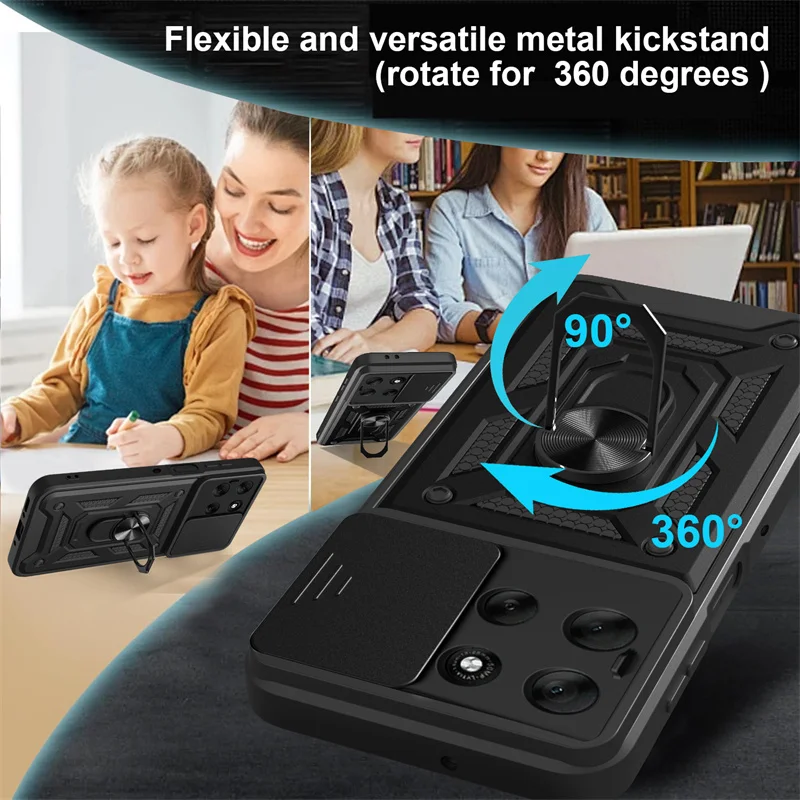 Armor Magnetic Bracket Case with Slide Lens Protector
