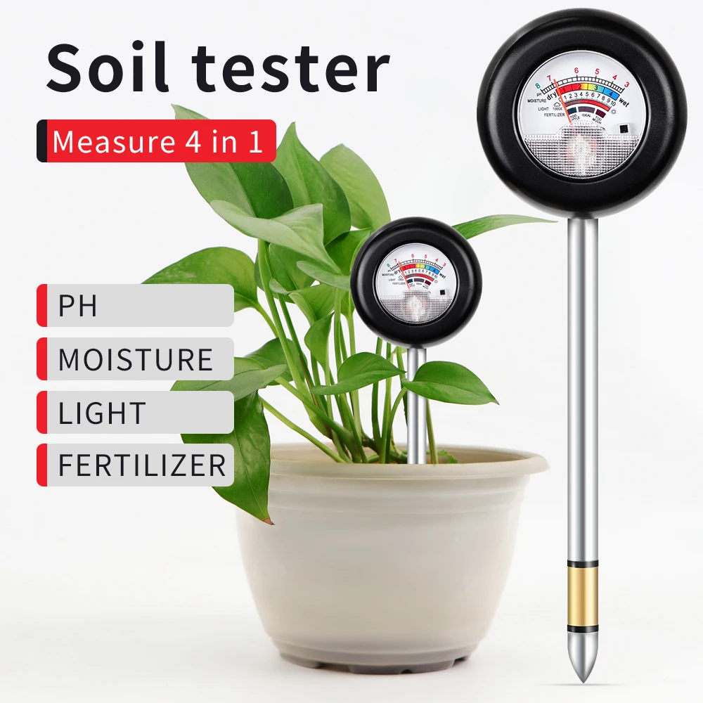 4 In 1 Soil PH Moisture Meter Tool for Greenhouse