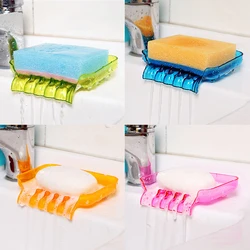 1pc Sucker Sponge Storage Rack Kitchen Bathroom Soap Holders Draining Rack 4 Solid Color Simple All-match Drain Soap Dish