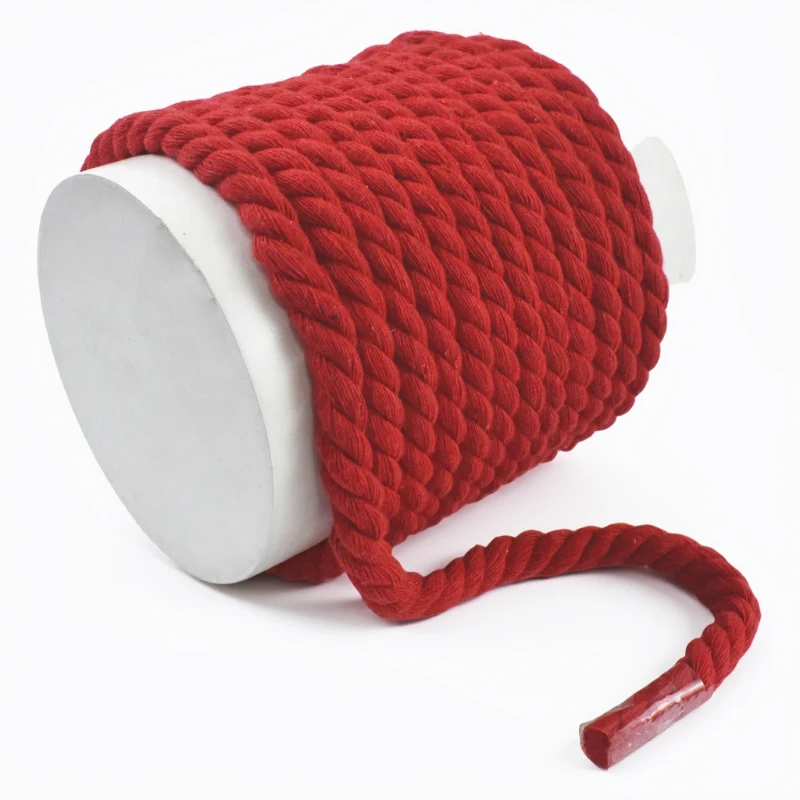 Red Braided Twisted Cotton Cord for DIY Crafts and Accessories – Multiple Lengths and Thickness Options